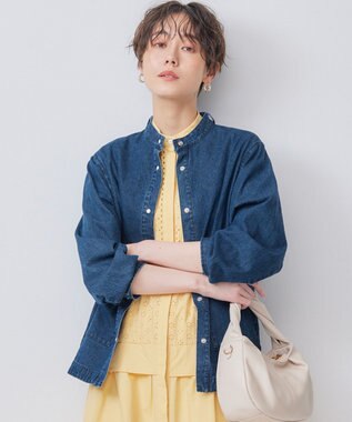 組曲 S デニム シャツジャケット ユーズドブルー系