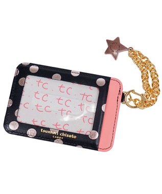 tsumori chisato CARRY 新マルチドット パスケース 定期入れ 【キラキラでかわいい！本革のやわらかな風合い】 ブラックⅡ