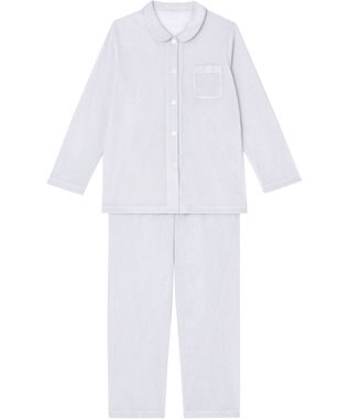 Wing パジャマ 長袖 長ズボン さらさらとした肌ざわり 接結天竺素材(肌側) すっきりとしたシルエット シャツタイプ  レディース EP5064 ウイング／ワコール