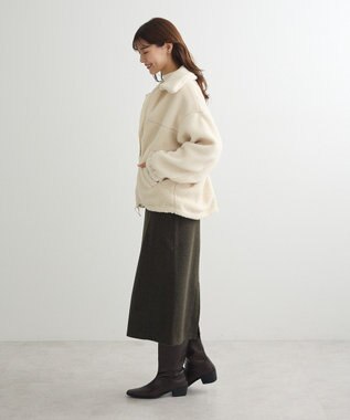 Green Parks リバーシブルコンビボアブルゾン Ecru