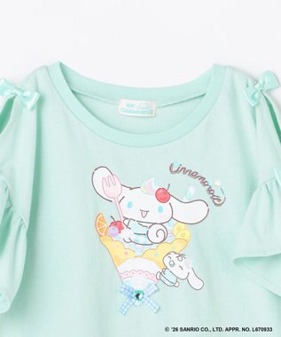 ANY KIDS 【サンリオキャラクターズ×ANY KIDS】ひんやり ファンシーフリル袖Tシャツ シナモロール×ミント