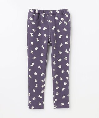 ANY KIDS 裏シャギー総柄ガーリーパンツ モーヴ×イヌ柄