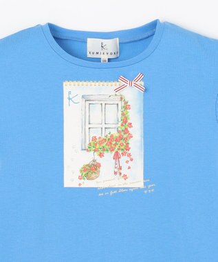 組曲 KIDS 【110-140㎝】夏休みの絵日記 Tシャツ シーブルー系