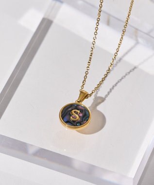 AMERICAN HOLIC ステンレスラウンドイニシャルネックレス S