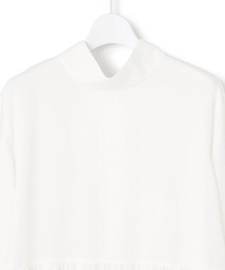 23区 L 【前後着用可能/洗える】ウォッシュドピーチツイル ブラウス ホワイト系