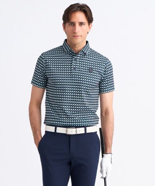 【MEN】フラッグ総柄ポロシャツ