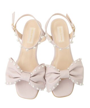 Maison de FLEUR パールリボンサンダル Pink