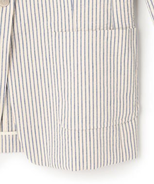 23区 S 【洗える】サッカーストライプ ジャケット アイボリー×ブルーストライプ