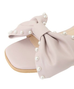 Maison de FLEUR パールリボンサンダル Pink