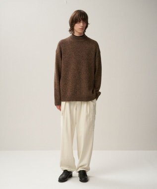 ATON BABY WOOL MOULINE | モックネックセーター - UNISEX BROWN