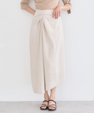 earth music&ecology ウエストツイストアシメスカート Ecru