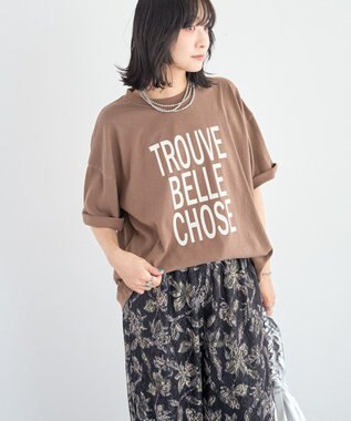 Green Parks ピグメントロゴＴシャツ Brown