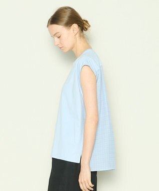 JOSEPH 【洗える】アクロスプリント×ジャージー　カットソー Sky blue