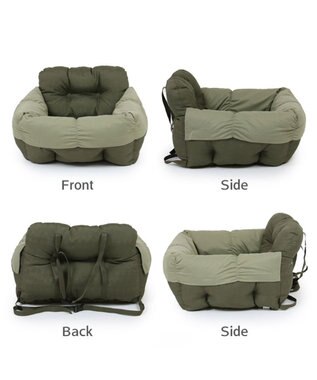 PET PARADISE ペットパラダイス ドライブカドラー 《ギャザー》 小型犬 多頭用 カーキ