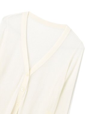 GRACE CONTINENTAL リブシアーニットカーディガン ホワイト
