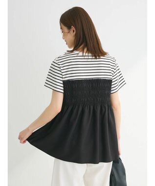 Green Parks シャーリングサテンドッキングプルオーバー Border