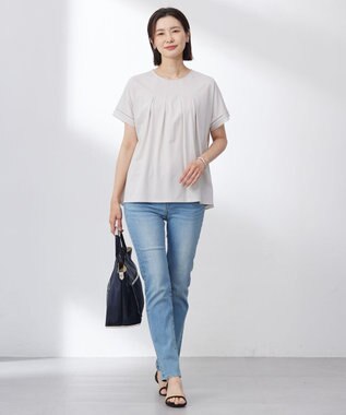 J.PRESS LADIES S 【洗える】BASIC STRETCH DENIM スキニー パンツ ブリーチ系