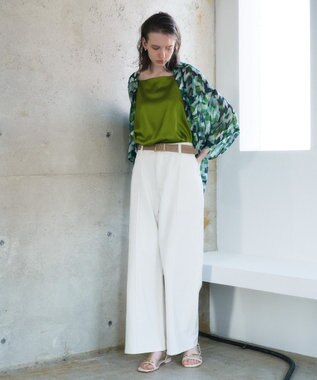 YECCA VECCA [2SET]キャミ付きシアージオメ柄シャツ Green