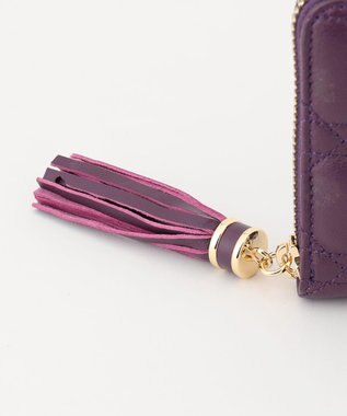 LA BAGAGERIE シープキルティング　ラウンドウォレット ダークパープル