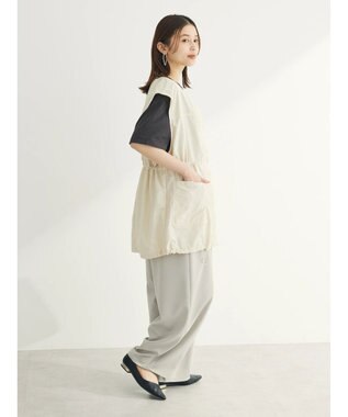 Green Parks ノーカラーミリタリーベスト Ecru