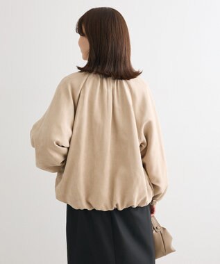 Green Parks スウェードライクギャザーブルゾン Light Beige