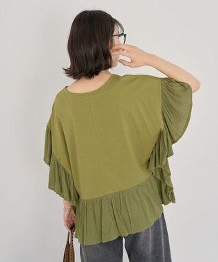 Green Parks 袖フレアドッキングカットプルオーバー Green