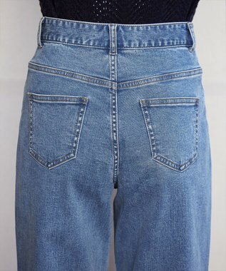 Tiaclasse 【安田美沙子さん/小倉優子さん着用】【洗える】ストレッチワイドデニム ブルー