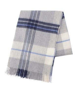 MOONBAT MACKINTOSH PHILOSOPHY ウール100%超大判チェックポンチョストール／幅70cm グレー