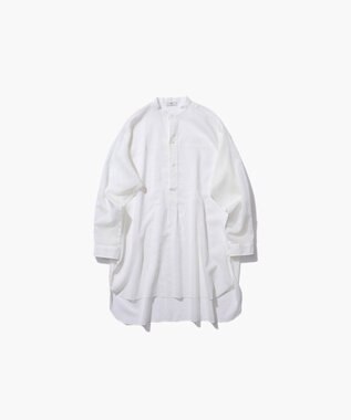 ATON COTTON SILK LAWN | オーバーサイズバンドカラーシャツ WHITE