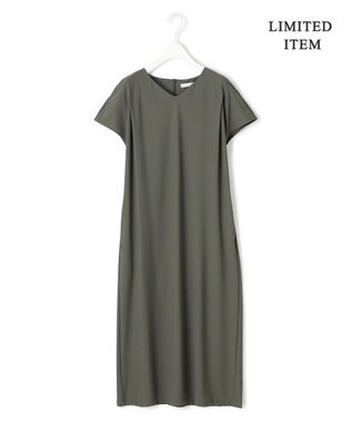 ICB L 【WEB限定・洗える】 アトラストリコット ストレートワンピース カーキ系