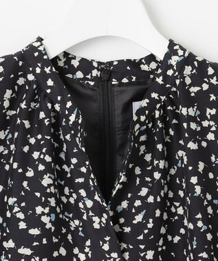 J.PRESS LADIES L 【洗える】スパンローンフラワープリント ワンピース ネイビーベース系