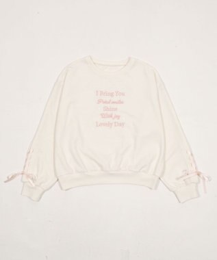 WEGO レースアップリボンスウェット ホワイトアイボリー