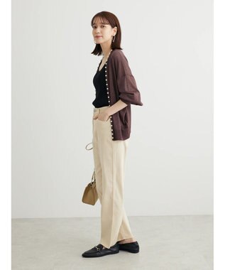 Green Parks ・ＥＬＥＮＣＡＲＥ　ＤＵＥパールツキシアーカーディガン Brown