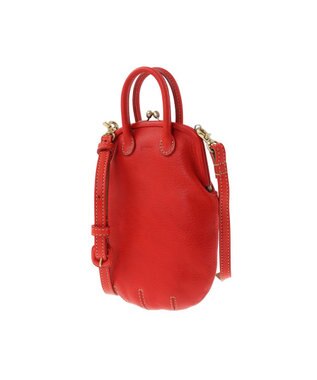 genten ミネルヴァキッコ 口金ショルダーバッグ アカ