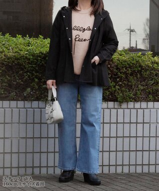 Tiaclasse 【安田美沙子さん/小倉優子さん着用】【洗える】ストレッチワイドデニム ブルー