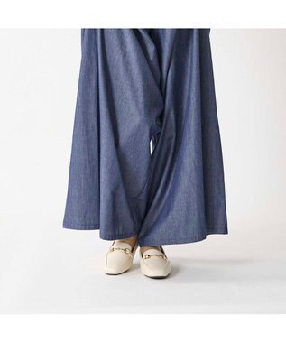 MODE ET JACOMO <noyau>スクエアトゥビット付きヒールローファー アイボリー