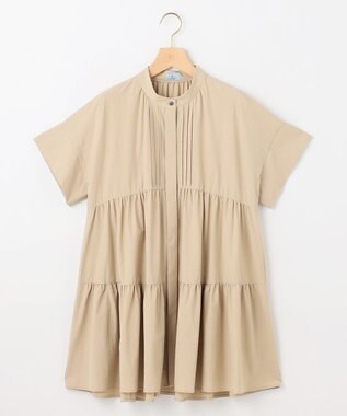 組曲 S スーパーライトストレッチティアード ブラウス ベージュ系