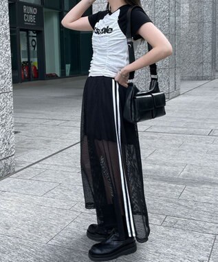 WEGO ラインメッシュスカート ブラック