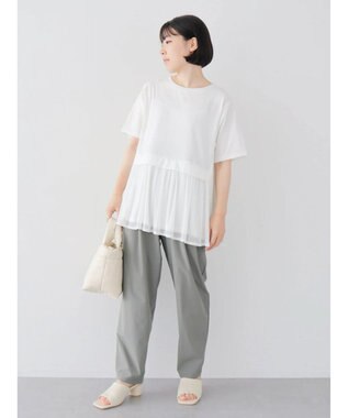 Green Parks メッシュドッキングチュニック Off White