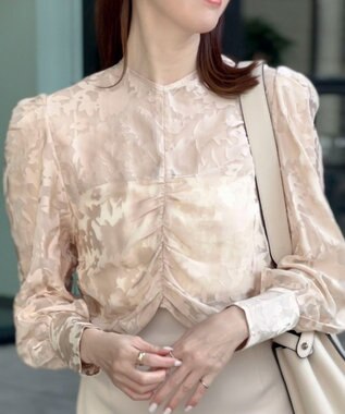 Green Parks AnriettMusee 花柄オパールシャーリングブラウス Beige