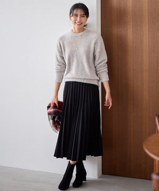 ANY 【大好評につき新色登場/洗濯機可/ウエストゴム】プリーツスカート ブラック