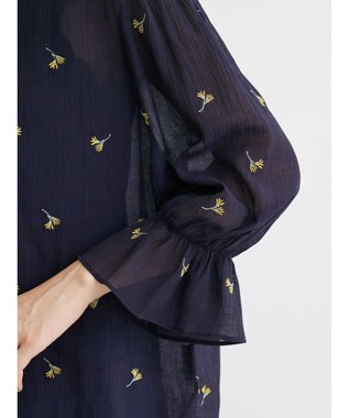 Green Parks シアー刺繍ブラウス Dark Navy