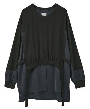 YECCA VECCA 素材MIXレイヤード起毛プルオーバー Black