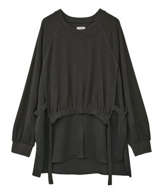 YECCA VECCA 素材MIXレイヤード起毛プルオーバー Charcoal Gray