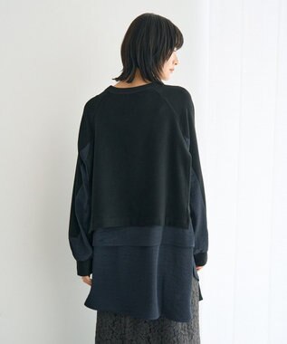 YECCA VECCA 素材MIXレイヤード起毛プルオーバー Black