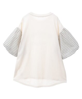 Green Parks チェックバルーンスリーブロゴチュニック Black