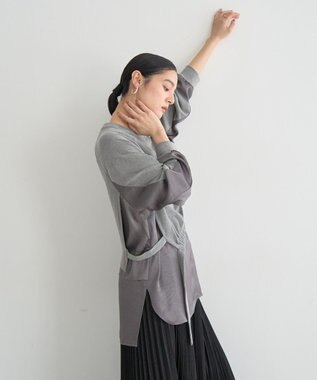 YECCA VECCA 素材MIXレイヤード起毛プルオーバー Gray