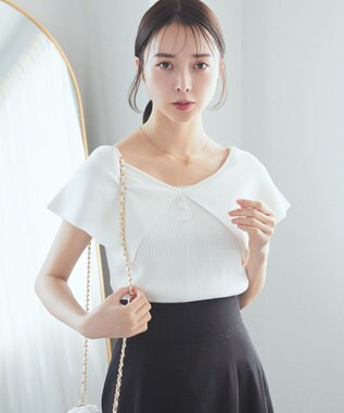 earth music&ecology ビッグカラーノースリニットトップス Ivory