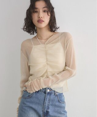 WEGO 【ANGIE VINTAGE/SMLサイズ展開】ストラップカップ付きベアキャミソール ナチュラル
