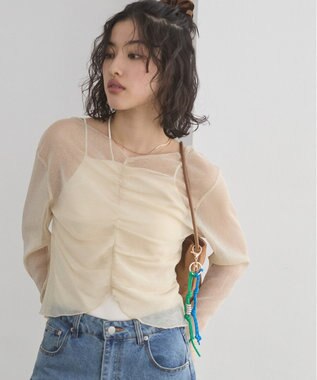 WEGO 【ANGIE VINTAGE/SMLサイズ展開】ストラップカップ付きベアキャミソール ナチュラル